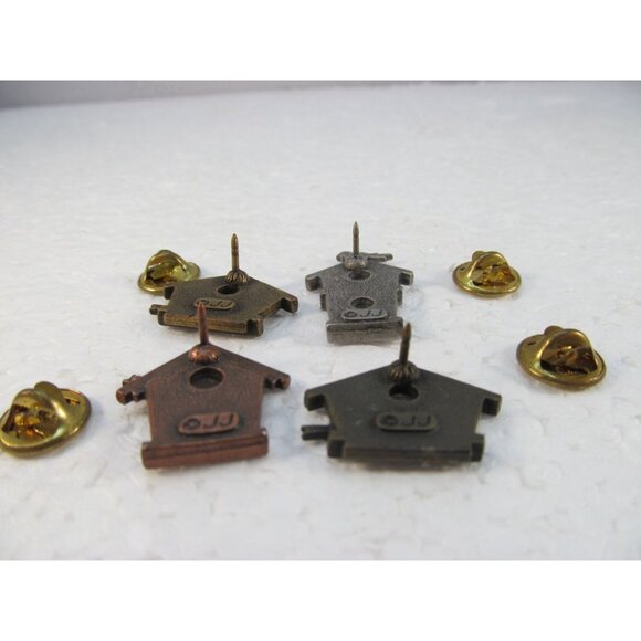 Vintage Signed J.J Bird House Lapel pins Lot of 4 - Picture 5 of 12